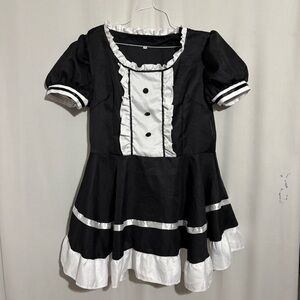 Black & White Girls Maid Dress Halloween Costume Size XL